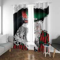 Afghanistan Window Curtain Snow Leopard With Flag Ripped Style