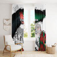Afghanistan Window Curtain Snow Leopard With Flag Ripped Style