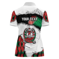 Personalized Afghanistan Women Polo Shirt Snow Leopard With Flag Ripped Style