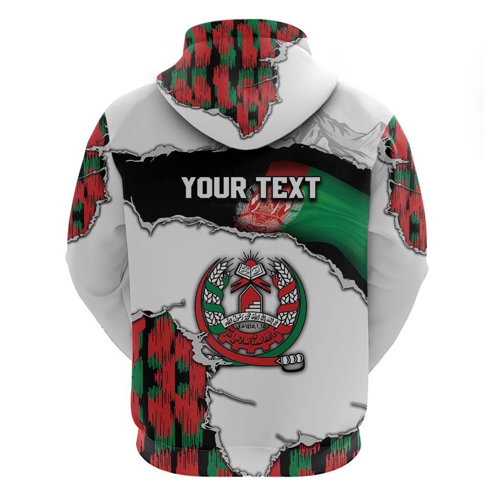 Personalized Afghanistan Zip Hoodie Snow Leopard With Flag Ripped Style