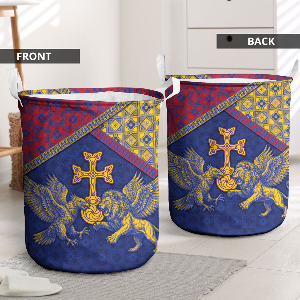 Armenia Laundry Basket Golden Eagle And Lion Khachkar