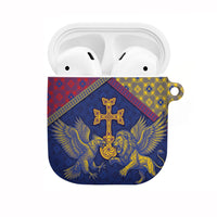 Armenia AirPods Case Golden Eagle And Lion Khachkar