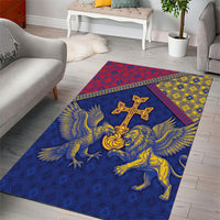 Armenia Area Rug Golden Eagle And Lion Khachkar