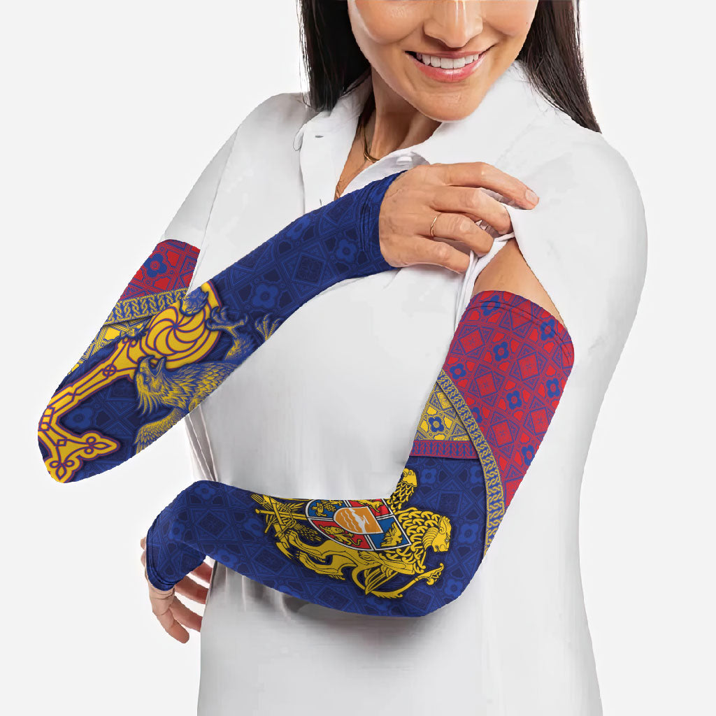 Armenia Arm Sleeves Golden Eagle And Lion Khachkar