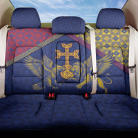 Armenia Back Car Seat Cover Golden Eagle And Lion Khachkar