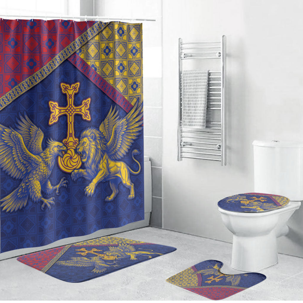 Armenia Bathroom Set Golden Eagle And Lion Khachkar