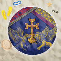 Armenia Beach Blanket Golden Eagle And Lion Khachkar