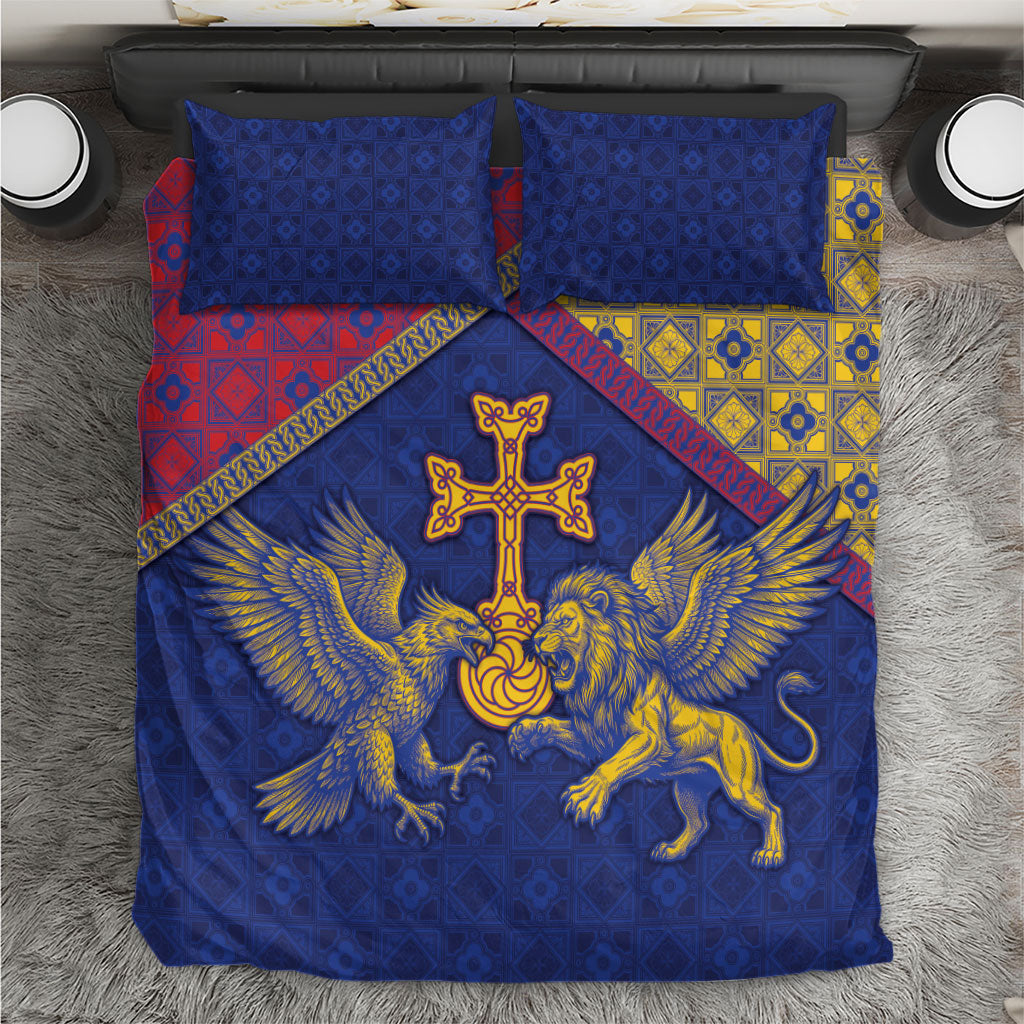 Armenia Bedding Set Golden Eagle And Lion Khachkar
