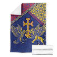 Armenia Blanket Golden Eagle And Lion Khachkar