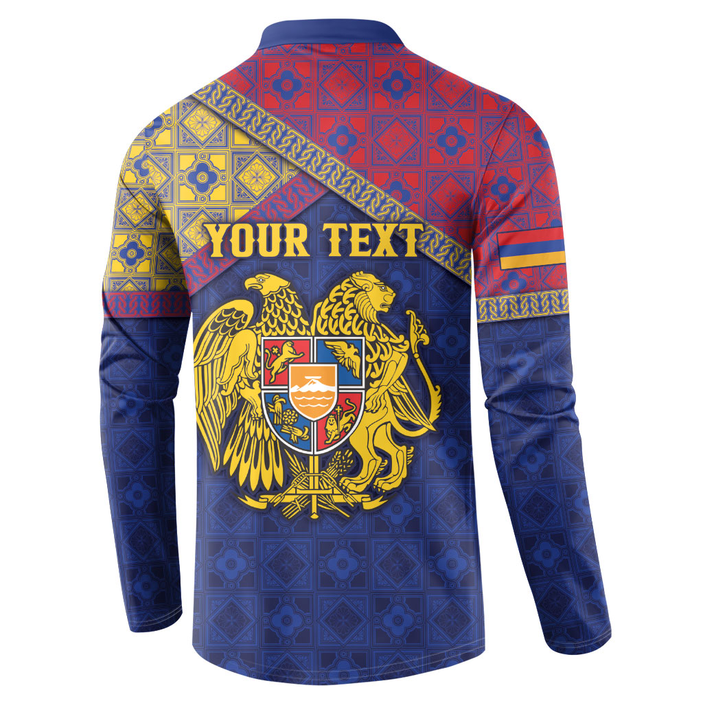 Personalized Armenia Button Sweatshirt Golden Eagle And Lion Khachkar