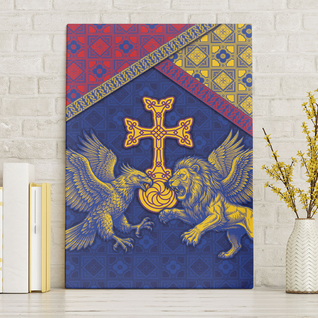 Armenia Canvas Wall Art Golden Eagle And Lion Khachkar