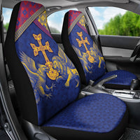 Armenia Car Seat Cover Golden Eagle And Lion Khachkar