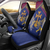Armenia Car Seat Cover Golden Eagle And Lion Khachkar