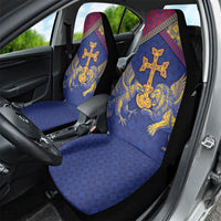 Armenia Car Seat Cover Golden Eagle And Lion Khachkar