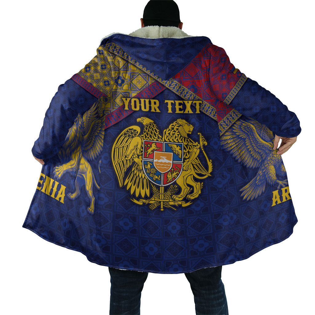 Personalized Armenia Cloak Golden Eagle And Lion Khachkar