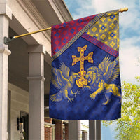 Armenia Garden Flag Golden Eagle And Lion Khachkar