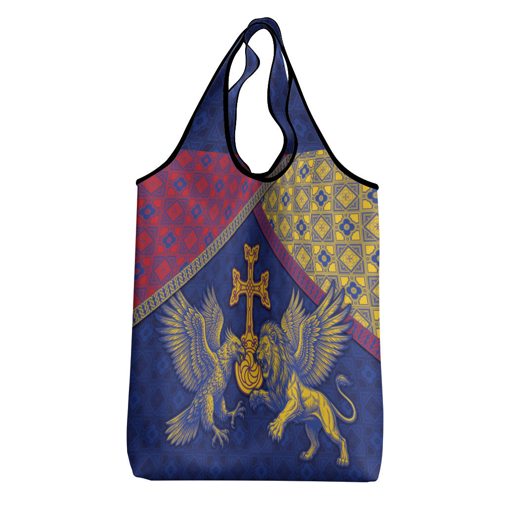 Armenia Grocery Bag Golden Eagle And Lion Khachkar