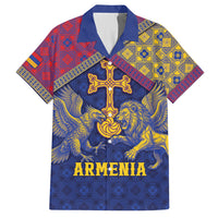 Personalized Armenia Hawaiian Shirt Golden Eagle And Lion Khachkar