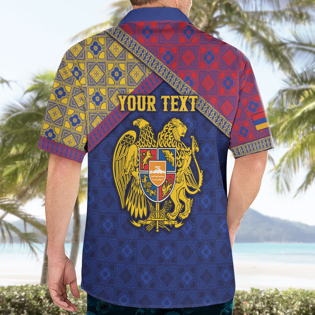 Personalized Armenia Hawaiian Shirt Golden Eagle And Lion Khachkar