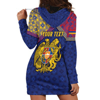 Personalized Armenia Hoodie Dress Golden Eagle And Lion Khachkar