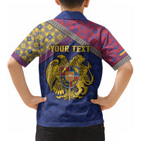 Personalized Armenia Kid Hawaiian Shirt Golden Eagle And Lion Khachkar DT05