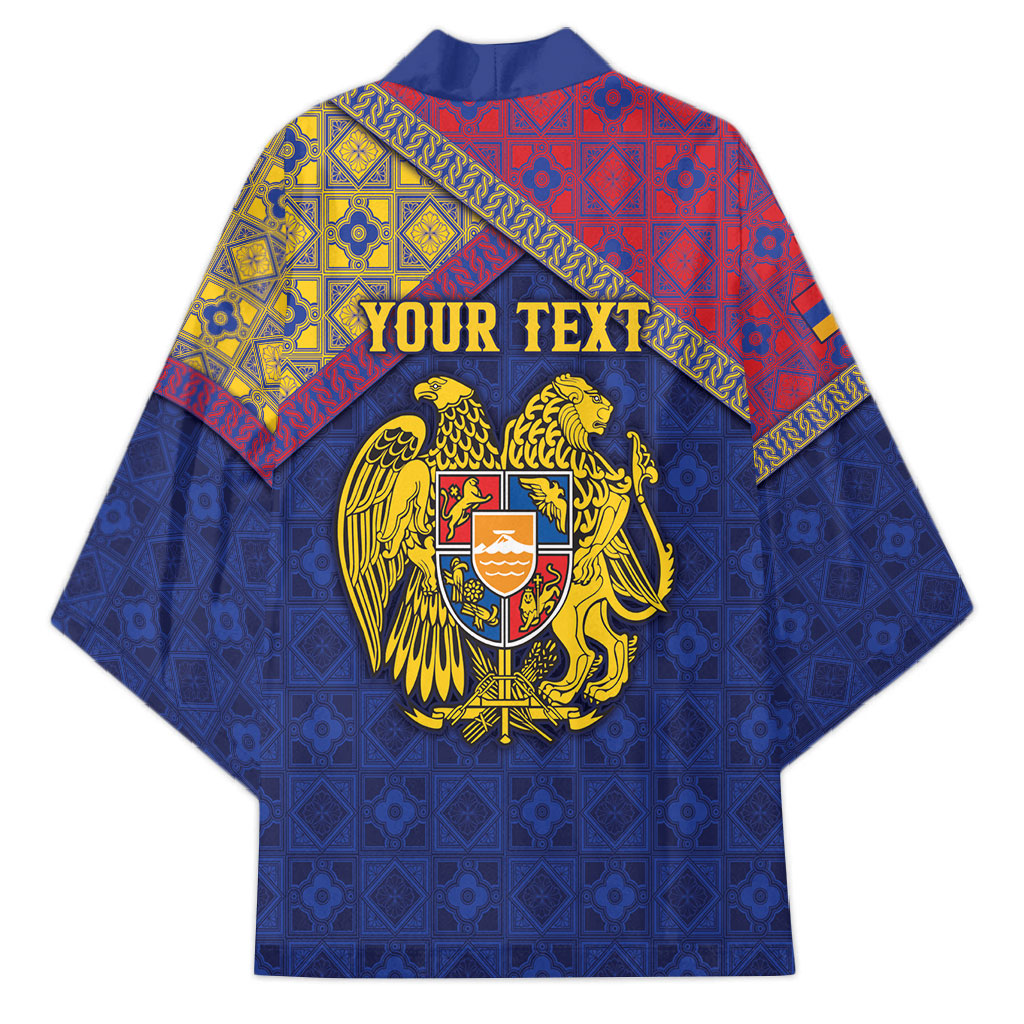 Personalized Armenia Kimono Golden Eagle And Lion Khachkar