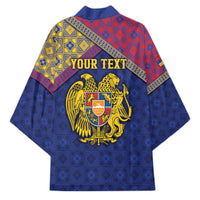 Personalized Armenia Kimono Golden Eagle And Lion Khachkar