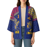 Personalized Armenia Kimono Golden Eagle And Lion Khachkar