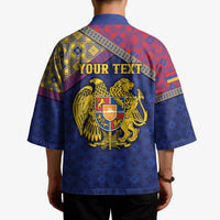 Personalized Armenia Kimono Golden Eagle And Lion Khachkar