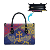 Armenia Leather Bag Golden Eagle And Lion Khachkar