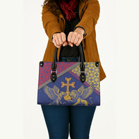 Armenia Leather Bag Golden Eagle And Lion Khachkar