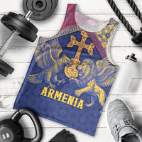 Personalized Armenia Men Tank Top Golden Eagle And Lion Khachkar