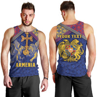 Personalized Armenia Men Tank Top Golden Eagle And Lion Khachkar