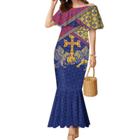 Armenia Mermaid Dress Golden Eagle And Lion Khachkar