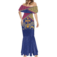 Armenia Mermaid Dress Golden Eagle And Lion Khachkar