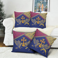 Armenia Pillow Cover Golden Eagle And Lion Khachkar