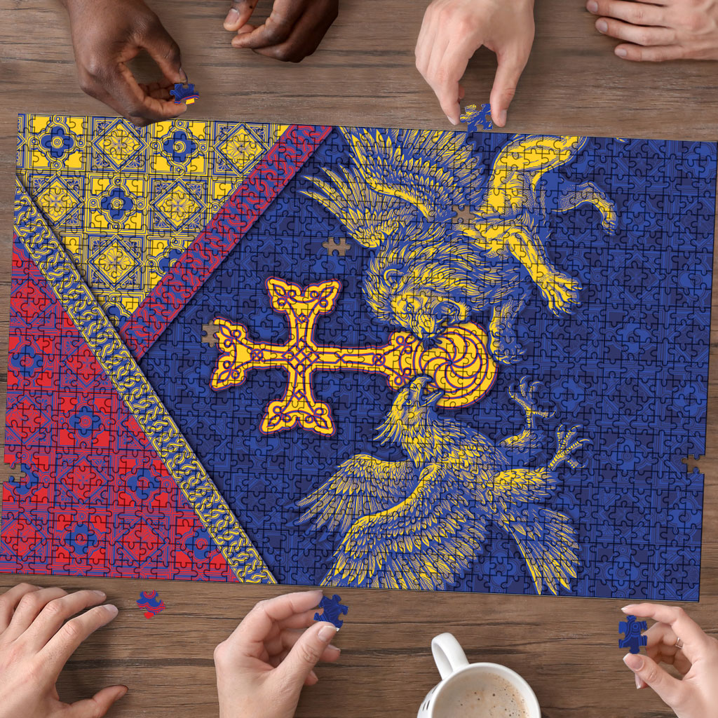 Armenia Puzzle Golden Eagle And Lion Khachkar