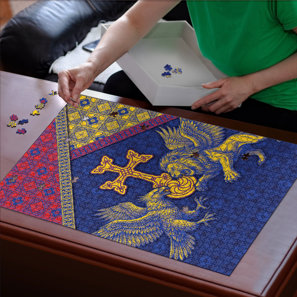 Armenia Puzzle Golden Eagle And Lion Khachkar