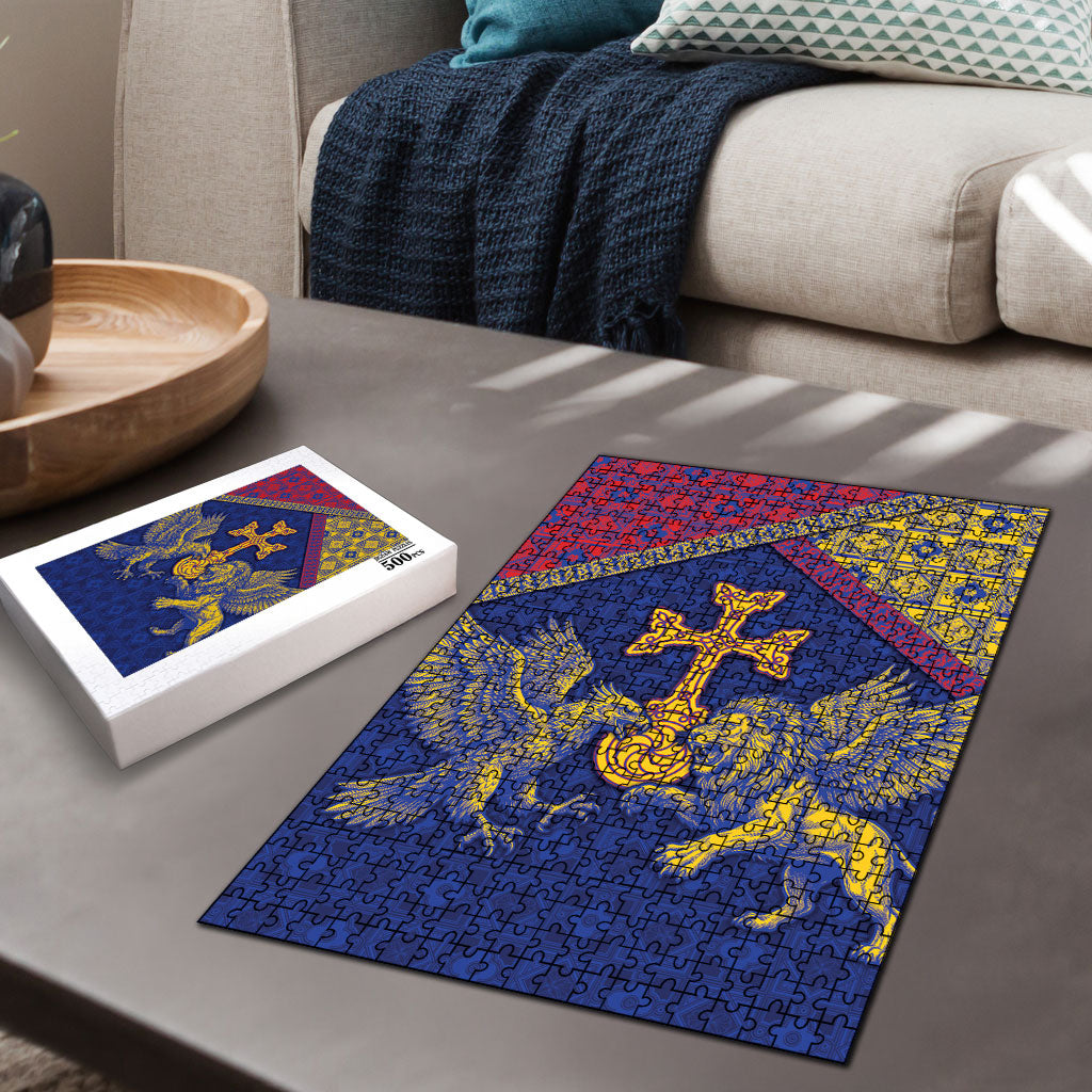 Armenia Puzzle Golden Eagle And Lion Khachkar
