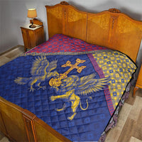 Armenia Quilt Golden Eagle And Lion Khachkar