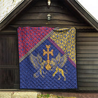 Armenia Quilt Golden Eagle And Lion Khachkar