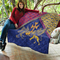 Armenia Quilt Golden Eagle And Lion Khachkar
