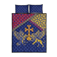 Armenia Quilt Bed Set Golden Eagle And Lion Khachkar