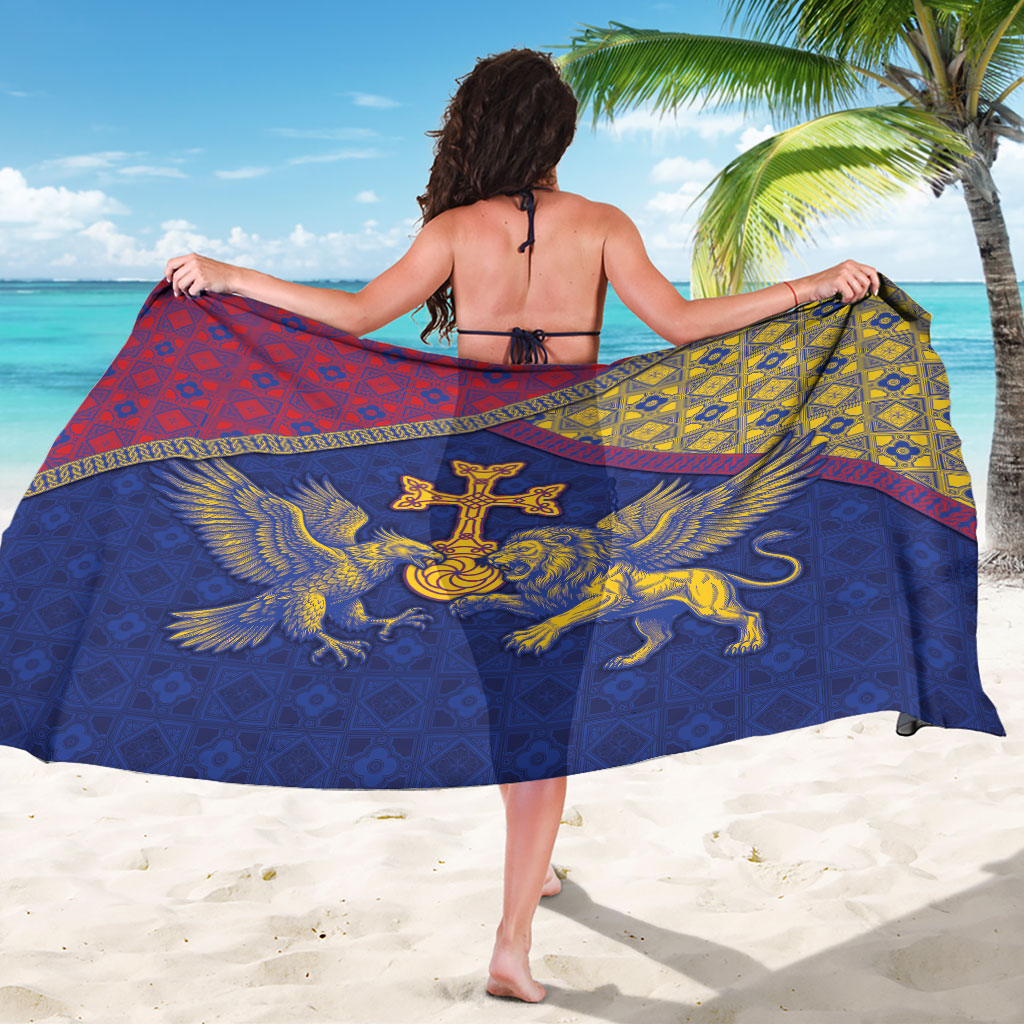 Armenia Sarong Golden Eagle And Lion Khachkar