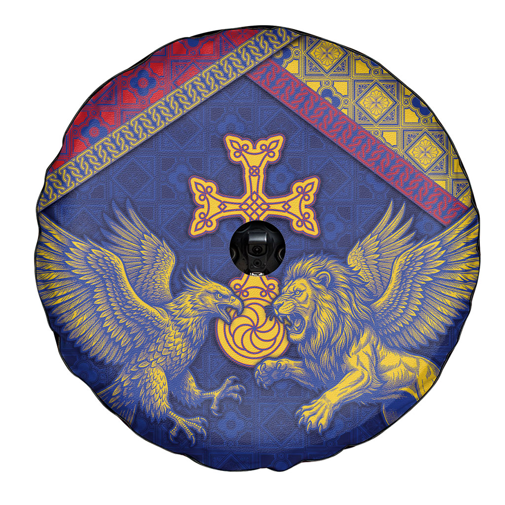 Armenia Spare Tire Cover Golden Eagle And Lion Khachkar