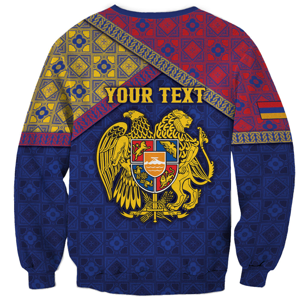 Personalized Armenia Sweatshirt Golden Eagle And Lion Khachkar