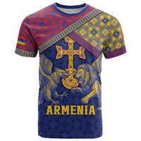 Personalized Armenia T Shirt Golden Eagle And Lion Khachkar