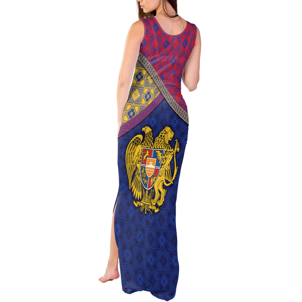Armenia Tank Maxi Dress Golden Eagle And Lion Khachkar