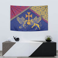 Armenia Tapestry Golden Eagle And Lion Khachkar