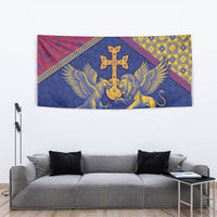 Armenia Tapestry Golden Eagle And Lion Khachkar